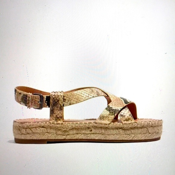 Madewell Malia Espadrille Sandal Snake Embossed Leather 8M - Picture 2 of 12